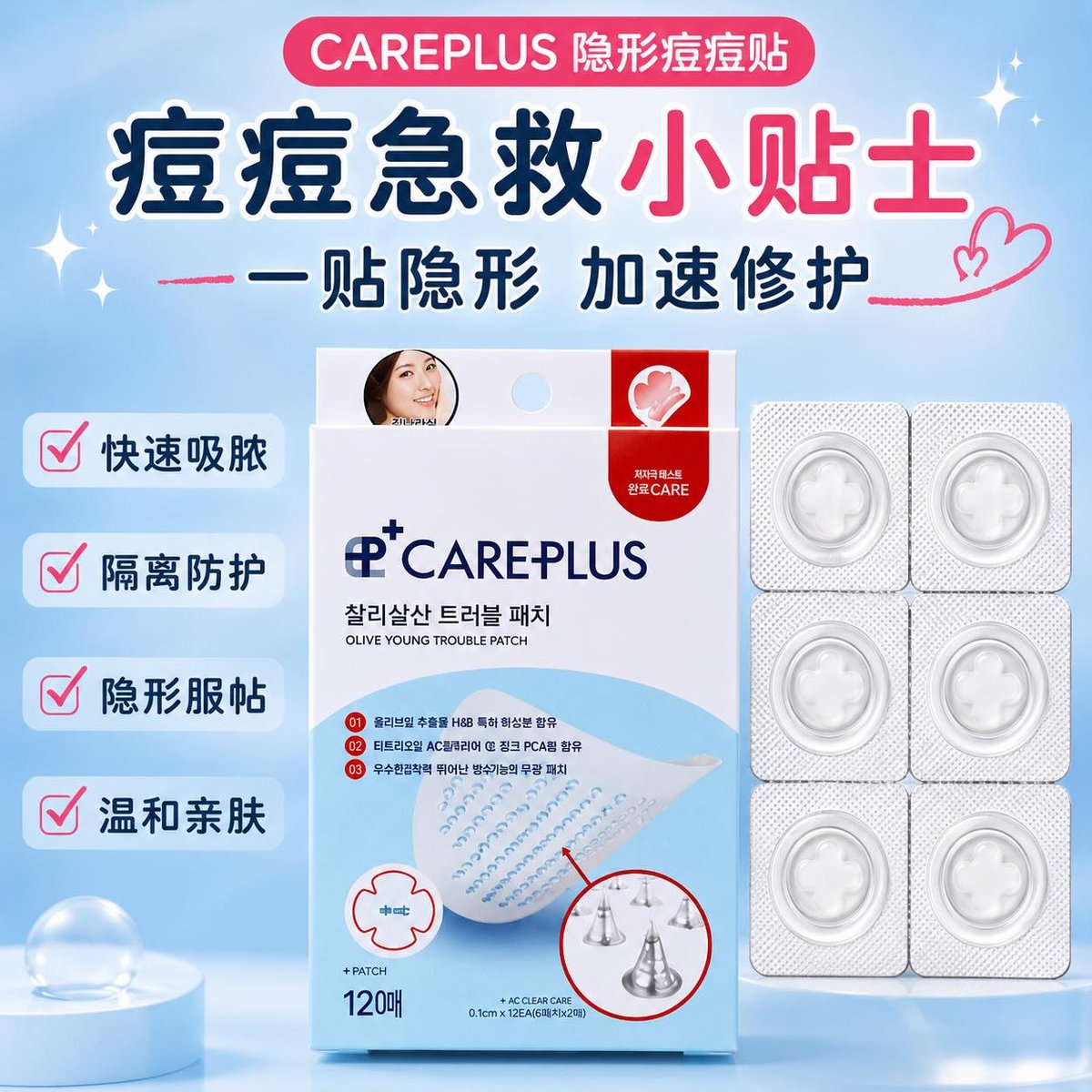 CAREPLUS CS102 SALICYIC ACID TROUBLE PATCH (12EA)