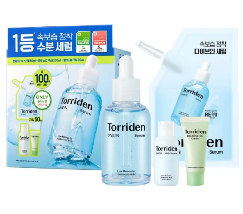 TORRIDEN TE102 DIVE IN SERUM 50ML + REFILL 50ML + FREE SKIN BOOSTER 50ML + BALANCEFUL CREAM 20ML