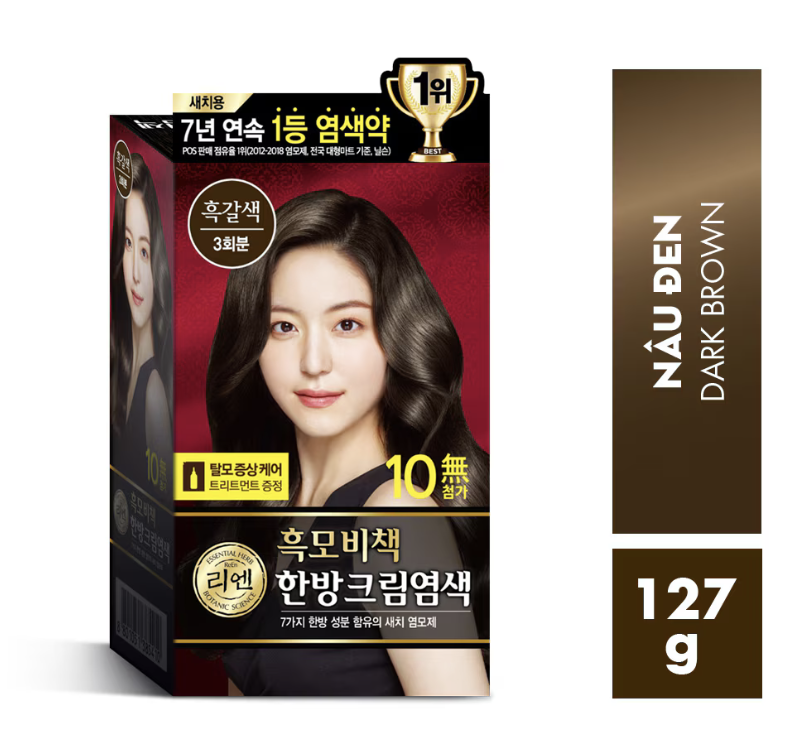 YUNGO YG201 REEN HEUKMOBICHAEK ORIENTAL HAIR DYE CREAM DARK BROWN (120g)
