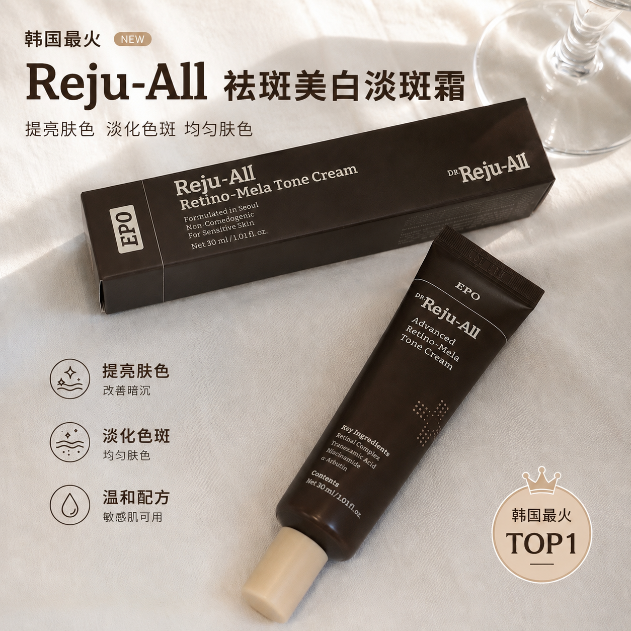 Y903 REJU-ALL ADVANCED RETINO-MELA TONE CREAM 30ML